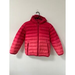 Eddie Bauer Kids Reversible Puffer Jacket Pink Ombre Hooded Zip Up Size M 10 12